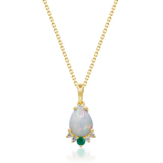 Maggie 10K Yellow Gold Pear-Cut African Opal Pendant