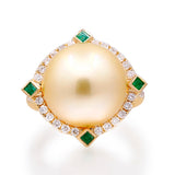 Alyssa 14K Yellow Gold Round-cut Pearl Ring