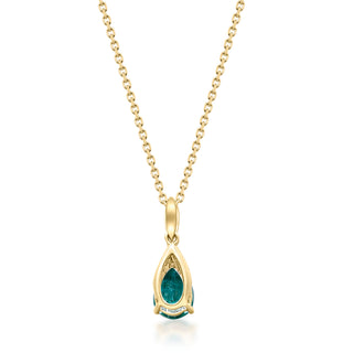 Nora 10K Yellow Gold Pear-Cut Natural Zambian Emerald Pendant