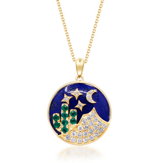 Adeline 14K Yellow Gold Round-Cut Emerald Pendant