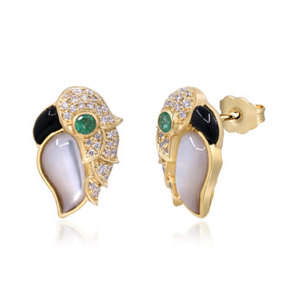 Aaliyah 14K Yellow Gold Round-Cut Zambian Emerald Earrings