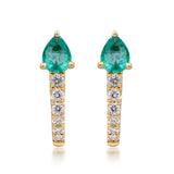 Sutton 10K Yellow Gold Pear-Cut Emerald Earring