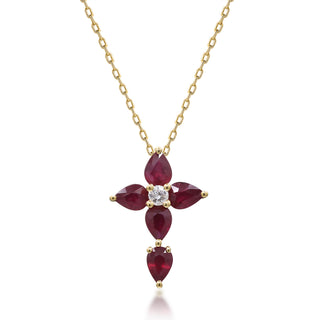 Edith 10K Yellow Gold Pear-Cut Mozambique Ruby Pendant