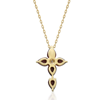 Edith 10K Yellow Gold Pear-Cut Mozambique Ruby Pendant