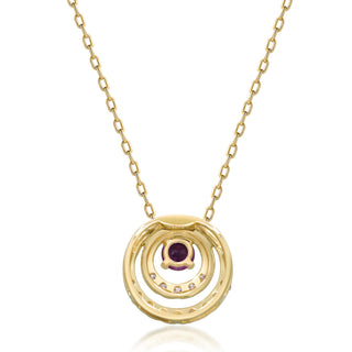 Milky way 14K Yellow Gold Round-Cut Mozambique Ruby Pendant