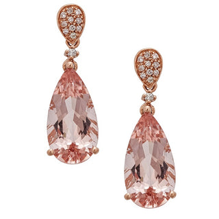 Karen 14K Rose Gold Pear-Cut Madagascar Morganite Earring